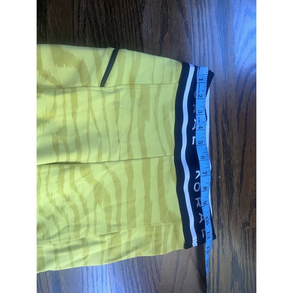 Koral zebra striped leggings yellow black high waist wide band Sz. S NWOT - Picture 3 of 5